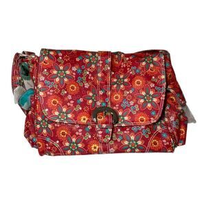 Kalencom New Orleans Magnetic Close Baby Diaper Bag Tote Large Red Organization